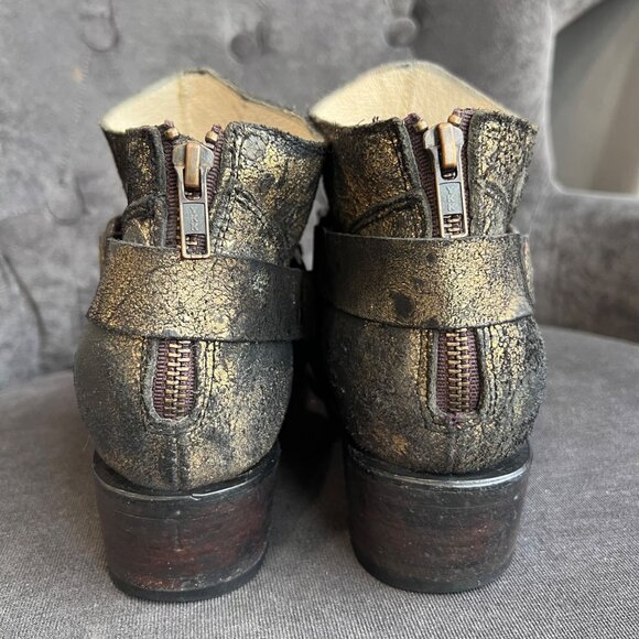 Freebird by Steven Phlow Metallic Harness Strap Ankle Boots – Size 10M - Picture 8 of 9